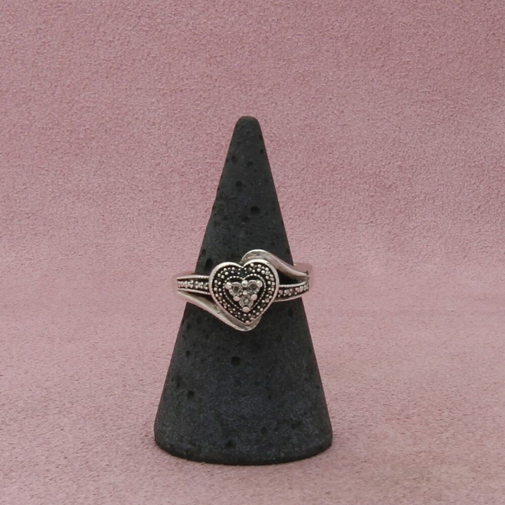 ⚡clearance⚡ zales sterling silver diamond accent heart ring size 6.5